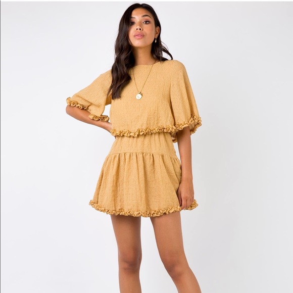 Princess Polly ASTRO MINI DRESS MUSTARD - Picture 2 of 8